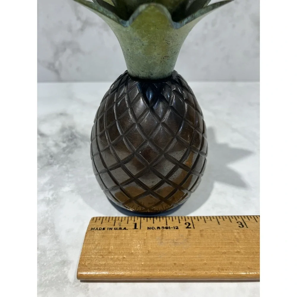 2 Tommy Bahama Pineapple Candle Holder Caribbean Decor Brass Candlestick Taper‎